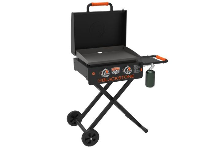 Portable 22-Inch Griddle with Folding Legs and Hood