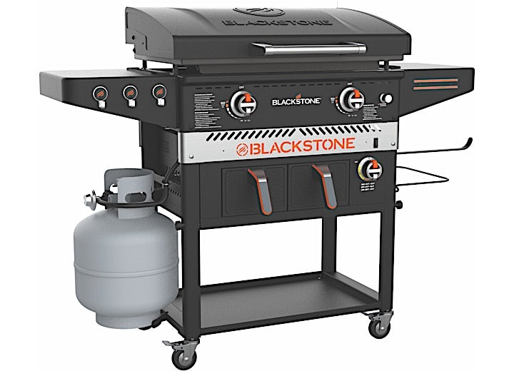 Outdoor Cooking Combo: 28-Inch Griddle with Air Fryer and Hood