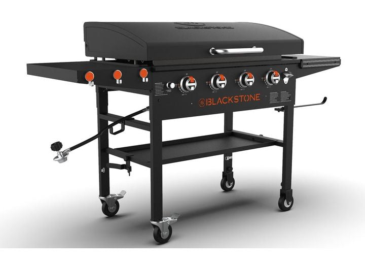 36-Inch Griddle with Side Shelves, Magnetic Strips, and Paper Towel Holder