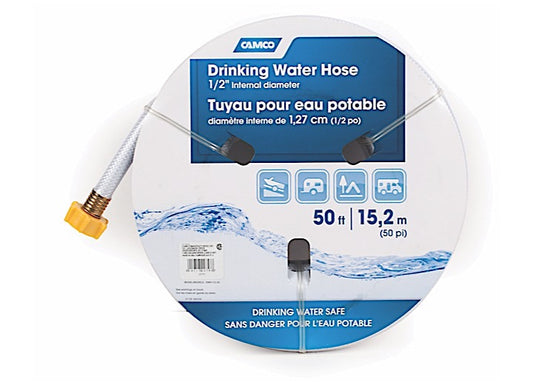 50ft Premium Drinking Water Hose - 1/2 Inch Diameter