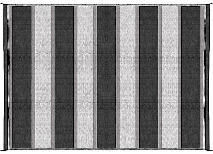 6ft x 9ft Charcoal Stripe Outdoor Mat with UV Protection