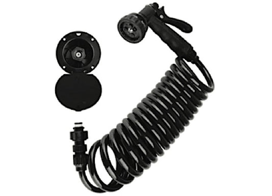 Black RV Exterior Quick Connect Spray Dock Kit