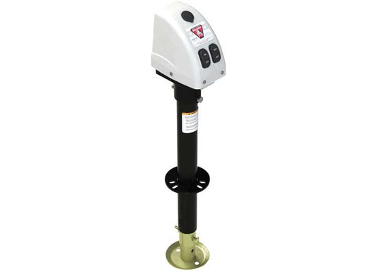 12-Inch Travel Powered A-Frame Tongue Jack with 3500lbs Rating - White
