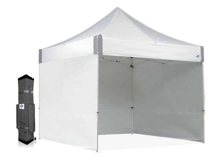 10x10 Instant Commercial Canopy with Sidewalls and Roller Bag - White