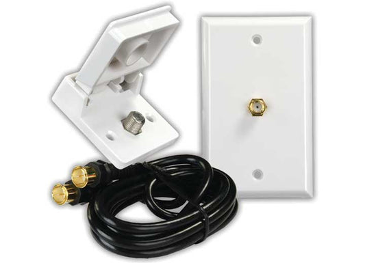 White Cable TV Installation Kit for RVs and Campers