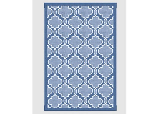 Blue Outdoor Patio Mat - 6ft x 9ft, All-Weather