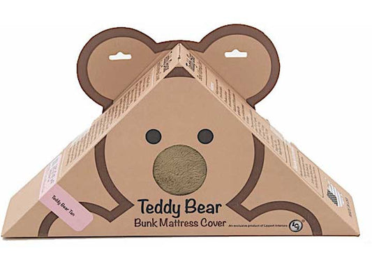 Teddy Bear Bunk Mattress Cover in Tan, 4x28x74
