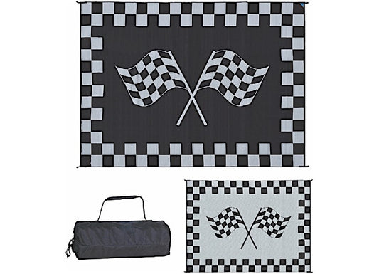 9' x 12' Black/White Racing Mat with Carry Bag