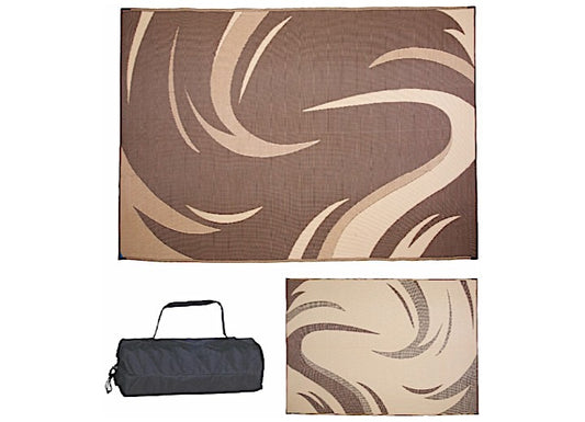 Brown/Tan Modern Graphic Outdoor Mat, 8' x 11' by Ming's Mark Inc