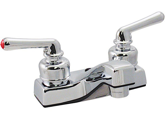 4-Inch Plastic Teacup Lever Lavatory Faucet in Chrome