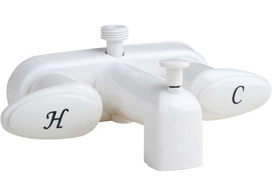 White Plastic Tub Faucet with D-Spud