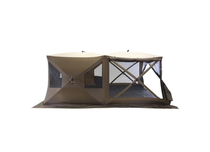 Outdoor Cabin Screen Shelter - Brown/Tan Roof, Black Mesh