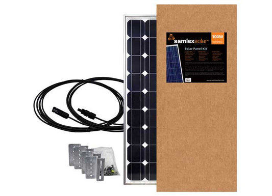100-Watt Solar Panel Kit with Cables and Mounting Brackets