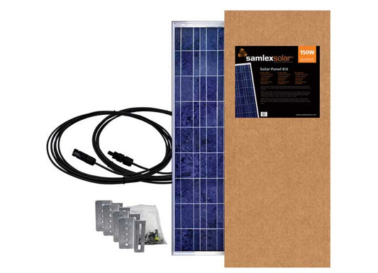 150W Solar Panel Kit with Cables and Mounting Brackets