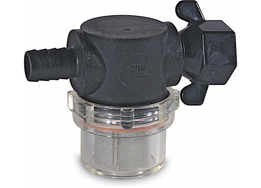 Barb Inlet Swivel Strainer with Female Swivel Outlet