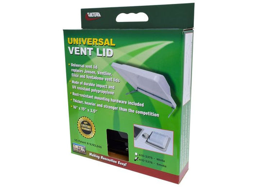 Universal Roof Vent Cover, White - Packaged