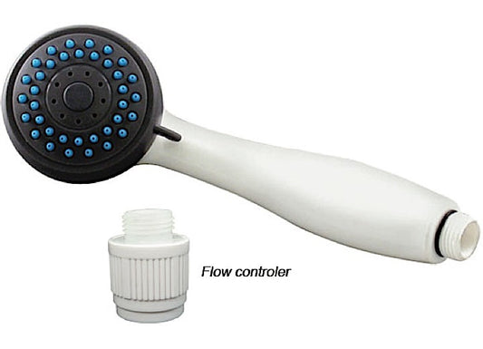 3-in-1 Handheld Shower Head with Flow Control - White